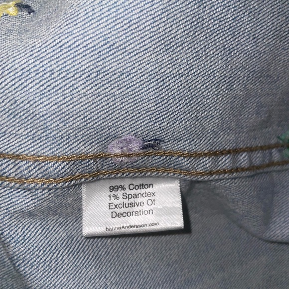 Hanna Andersson Denim Jacket With Flower Embroidery - Picture 6 of 7